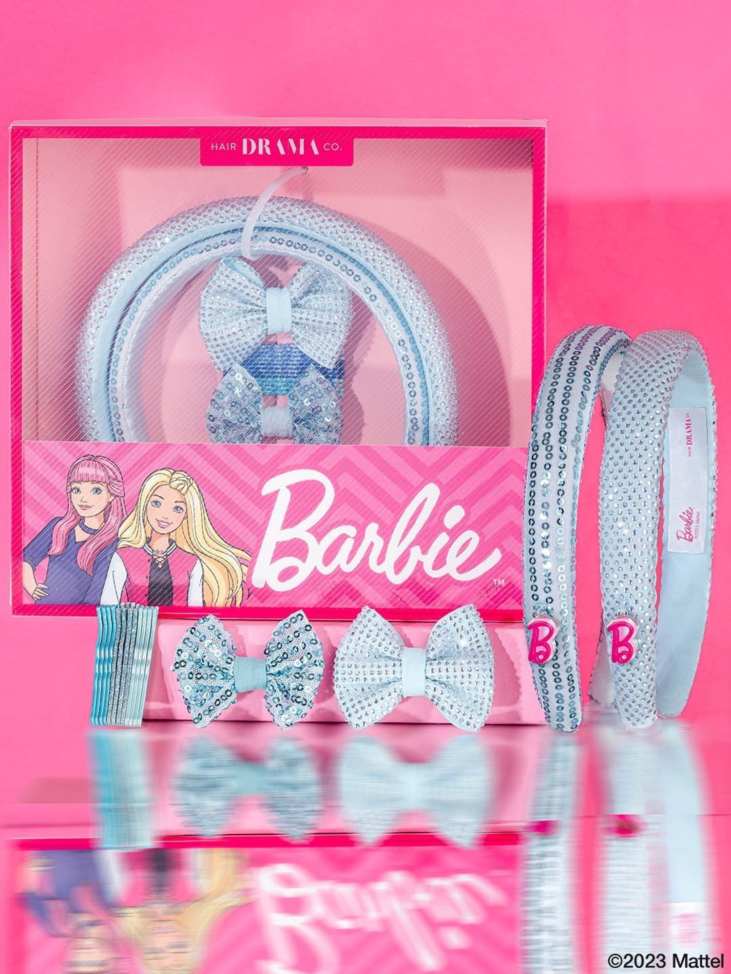 Hair Drama Company Barbie Glam Blue Embellished Hair Band Gift Set