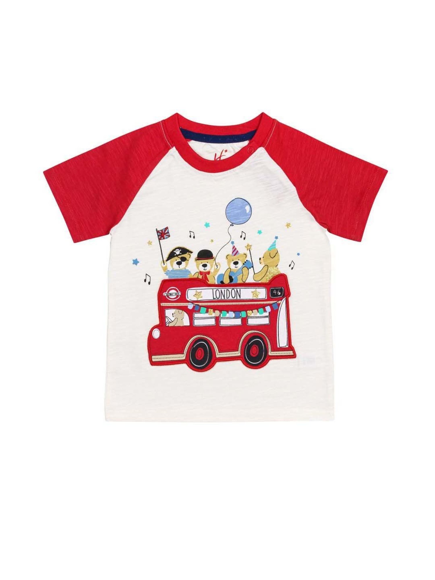 H by Hamleys Kids Red & White Cotton Printed T-Shirt