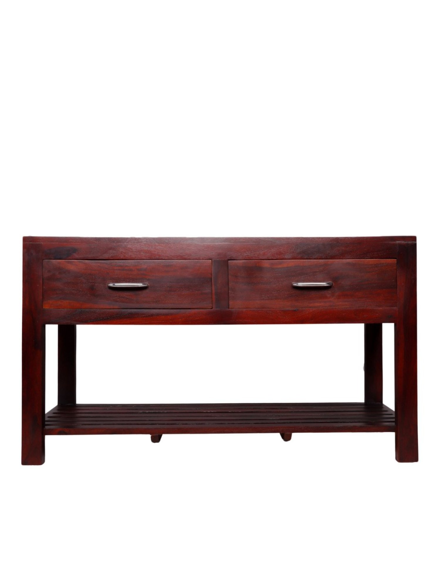 Ikiriya Elder Solid Dark Brown Wood Console Table Dark Walnut Finish