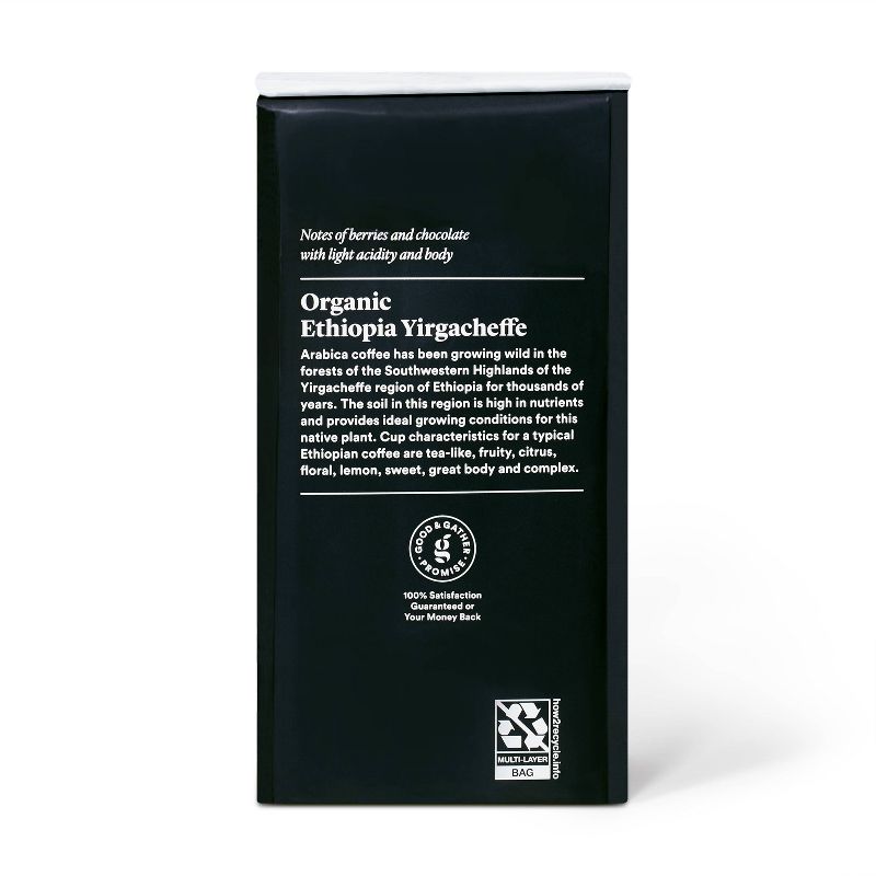 Signature Organic Ethiopian Yirgacheffe Light Roast Whole Bean Coffee - 12oz - Good & Gather™