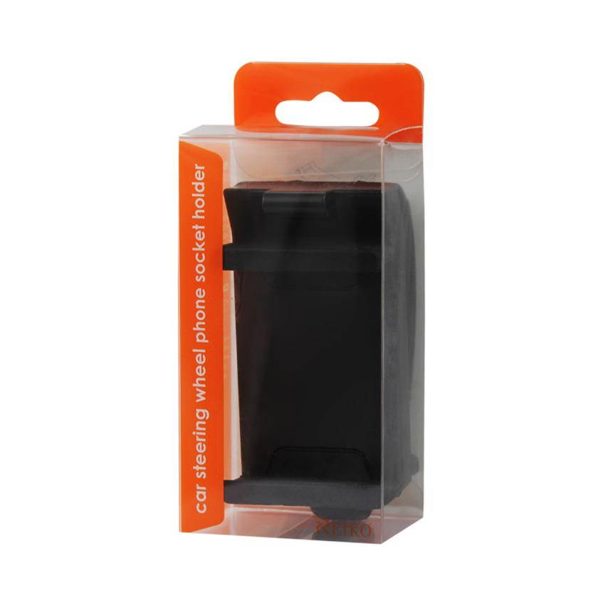 REIKO Universal Steering Wheel Phone Holder [4.5]", Black/Blue for Samsung Galaxy Note 4/3/2 S5/S4/S3/S2 Nokia Lumia 1020/928 Moto X 1st/2nd Gen LG Optimus