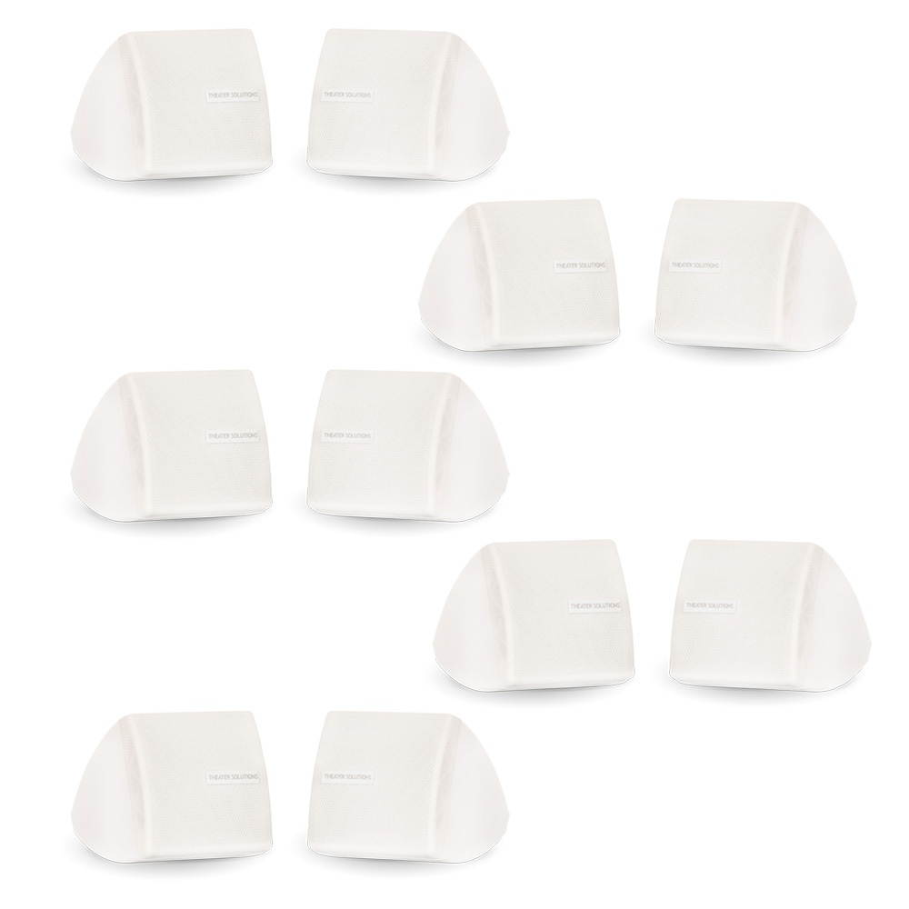 Theater Solutions TS30W Mountable Indoor Speakers White Bookshelf 5 Pair Pack