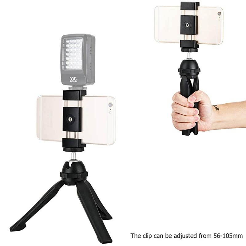 Cell Phone Tripod Stand with Cold Shoe, Tabletop Tripod with 360 Degree Ball Head, Small Vlog Handheld Tripod for iPhone Android Phone Smartphone Sports Action Camera Recorder & Compact Camera