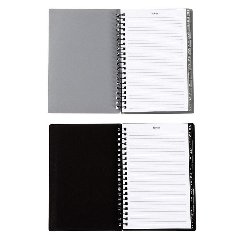 Juvale 2-Pack Internet Address and Password Keeper Book with Alphabetical Tabs, 6x7, Black