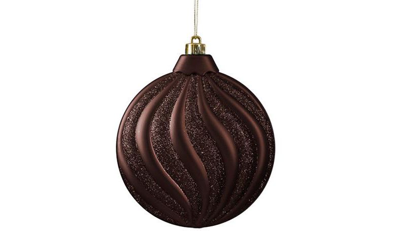 Northlight 6ct 2-Finish Swirl Shatterproof Christmas Disc Ornament Set 6.25" - Brown