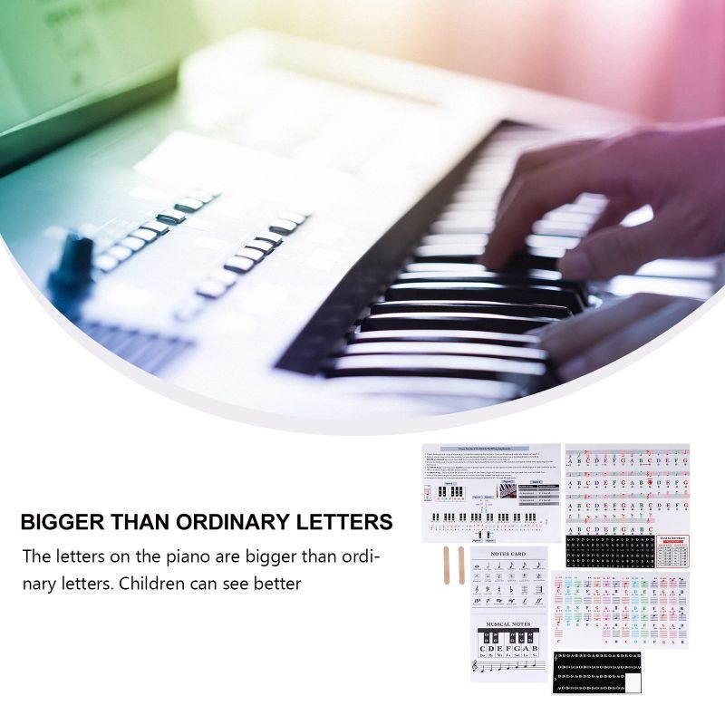 2 Sets Beginner Learning Transparent Piano Keyboard Stickers Convenient Decals