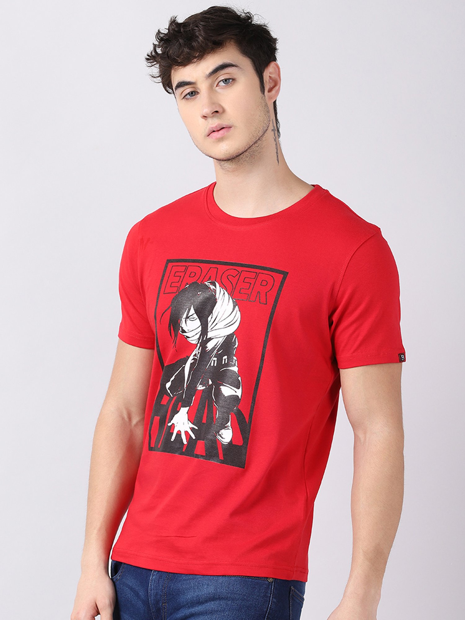 Bushirt Red Cotton Crew T-Shirt