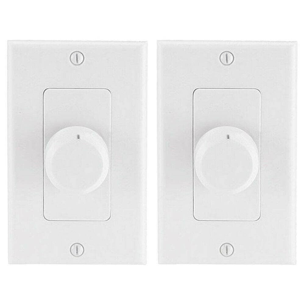 2x Rotary Speaker Volume Controller Wall Mount For Audio System RMS 75W White