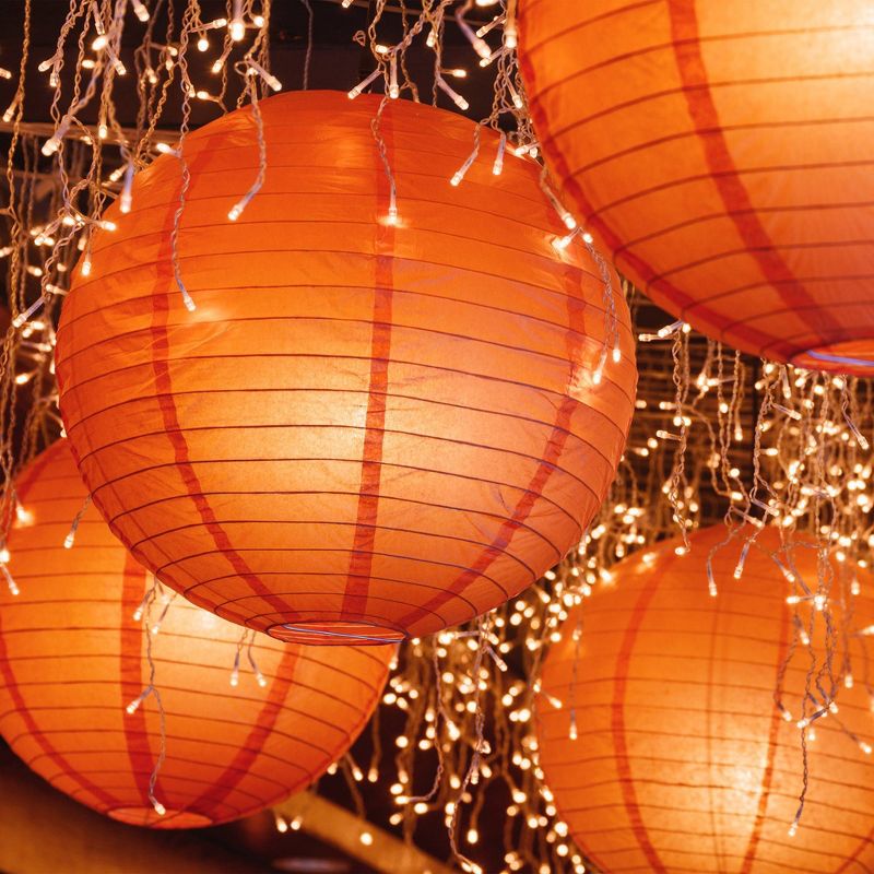 10ct 10" Lumabase Orange Electric String Light with Paper Lanterns