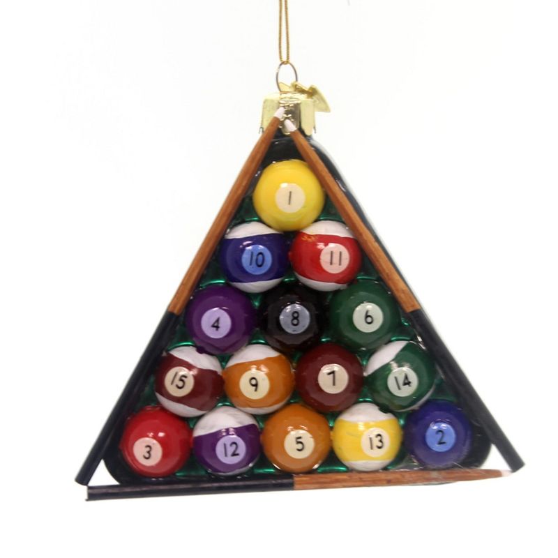 Noble Gems Pool Ball Triangle Ornament Rack Eight Ball  Cues  -  Tree Ornaments