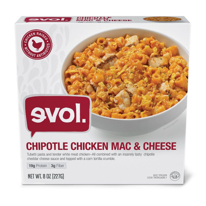 Evol Frozen Chipotle Chicken Macaroni and Cheese - 8oz