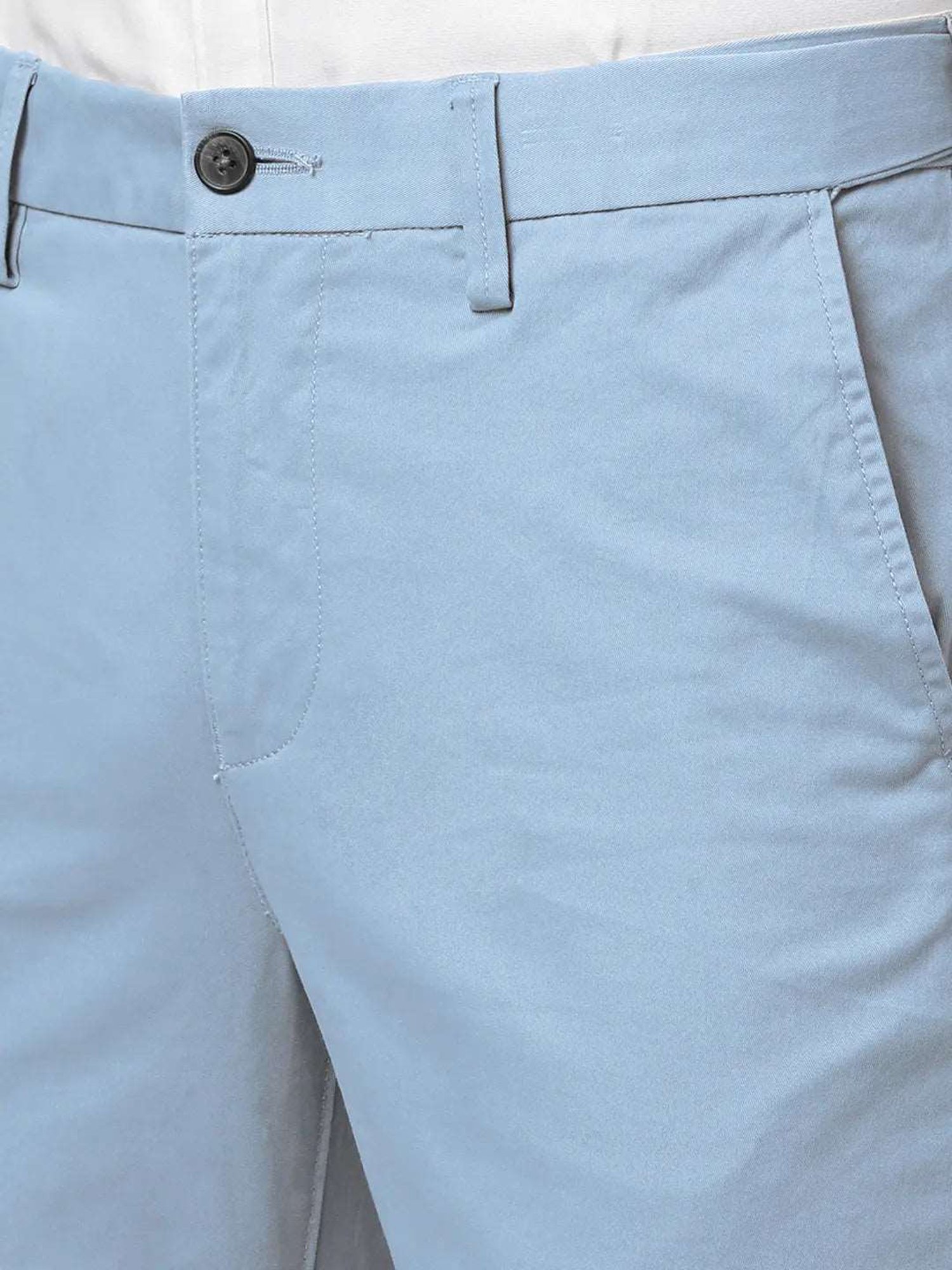 MinusOne Sky Blue Slim Fit Chinos