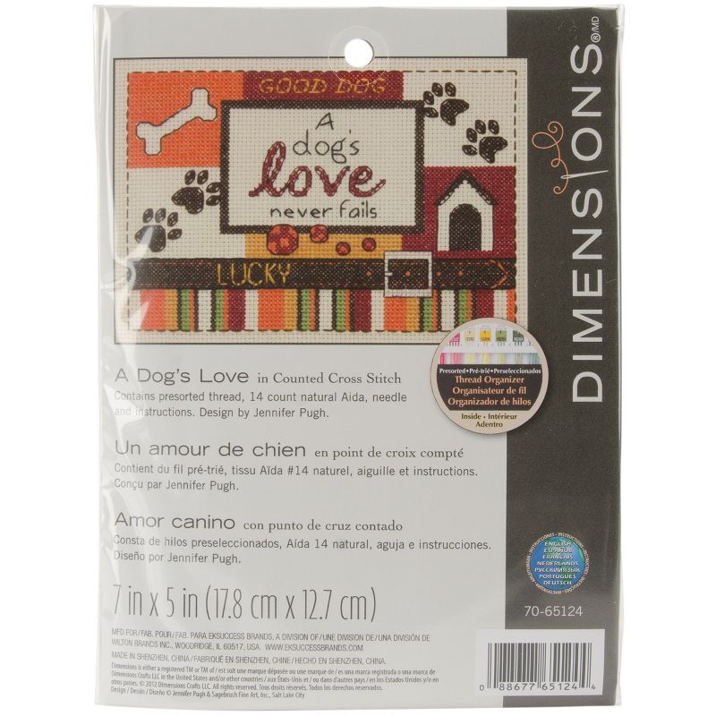 Dimensions Mini Counted Cross Stitch Kit 5"X7"-A Dog's Love (14 Count)