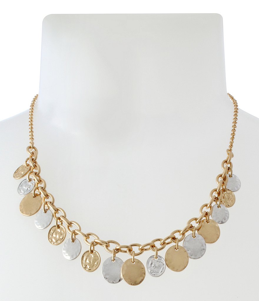 Robert Lee Morris Soho Shaky Coin Frontal Necklace