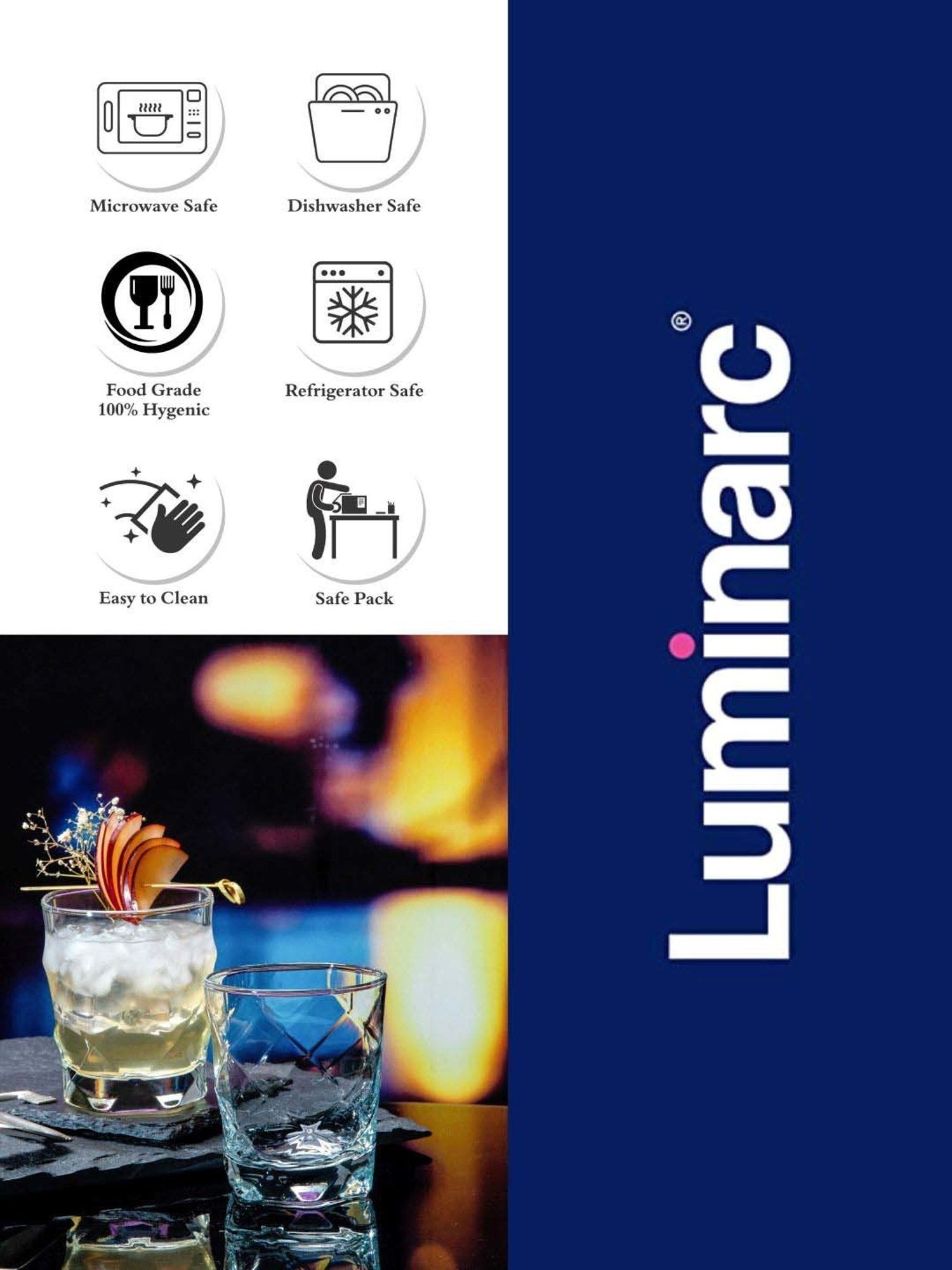 Luminarc Transparent Glass Tumbler (0.26 L) - Set of 6
