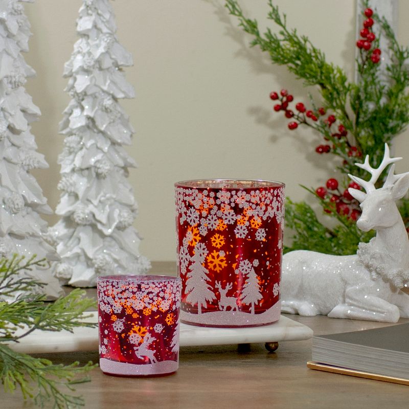 Roman 5" LED Lighted Glittered Church Christmas Pillar Candle - Ivory White