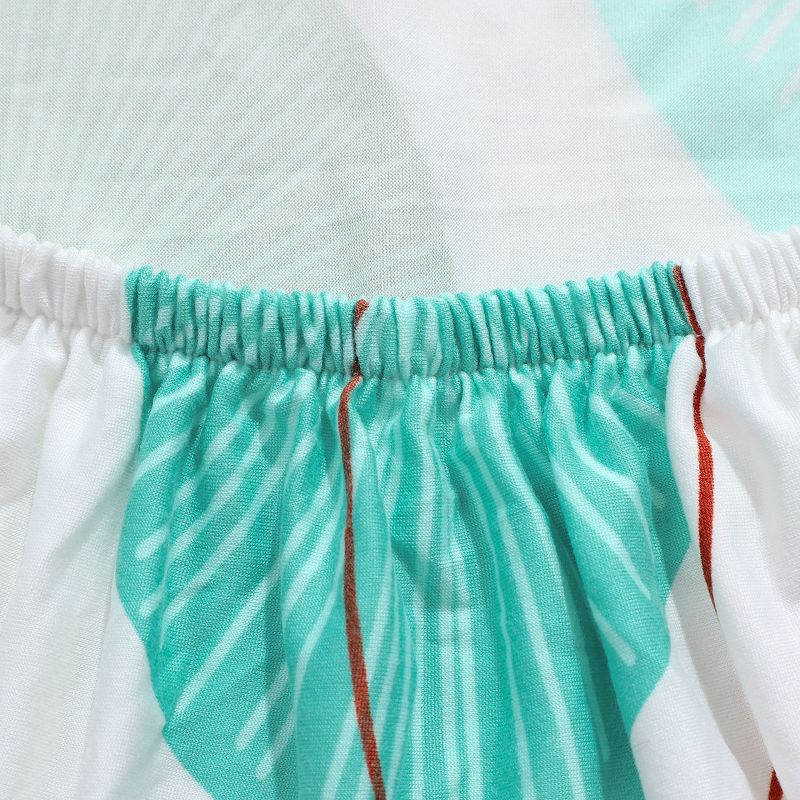 1 Pc Polyester Spandex Floral Print Fit Home Dining Chair Slipcovers Multicolored  - PiccoCasa