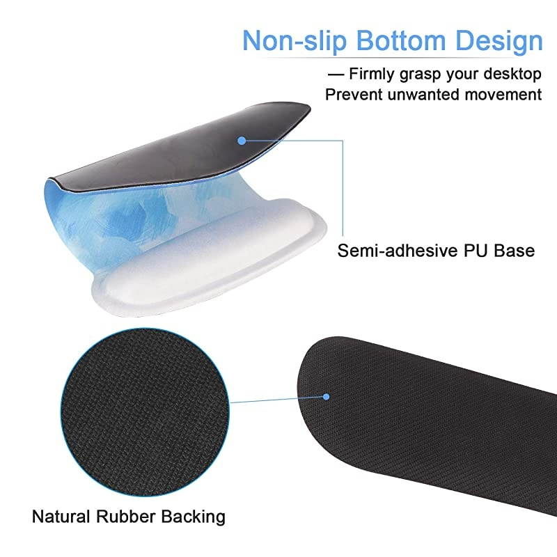 Ergonomic Mouse Pad with Wrist Support Gel and Keyboard Wrist Rest Pad, Mouse Wrist Cushion Support for Office, Computer, Laptop, Mac, Comfortable,and Pain Relief, Black Brain