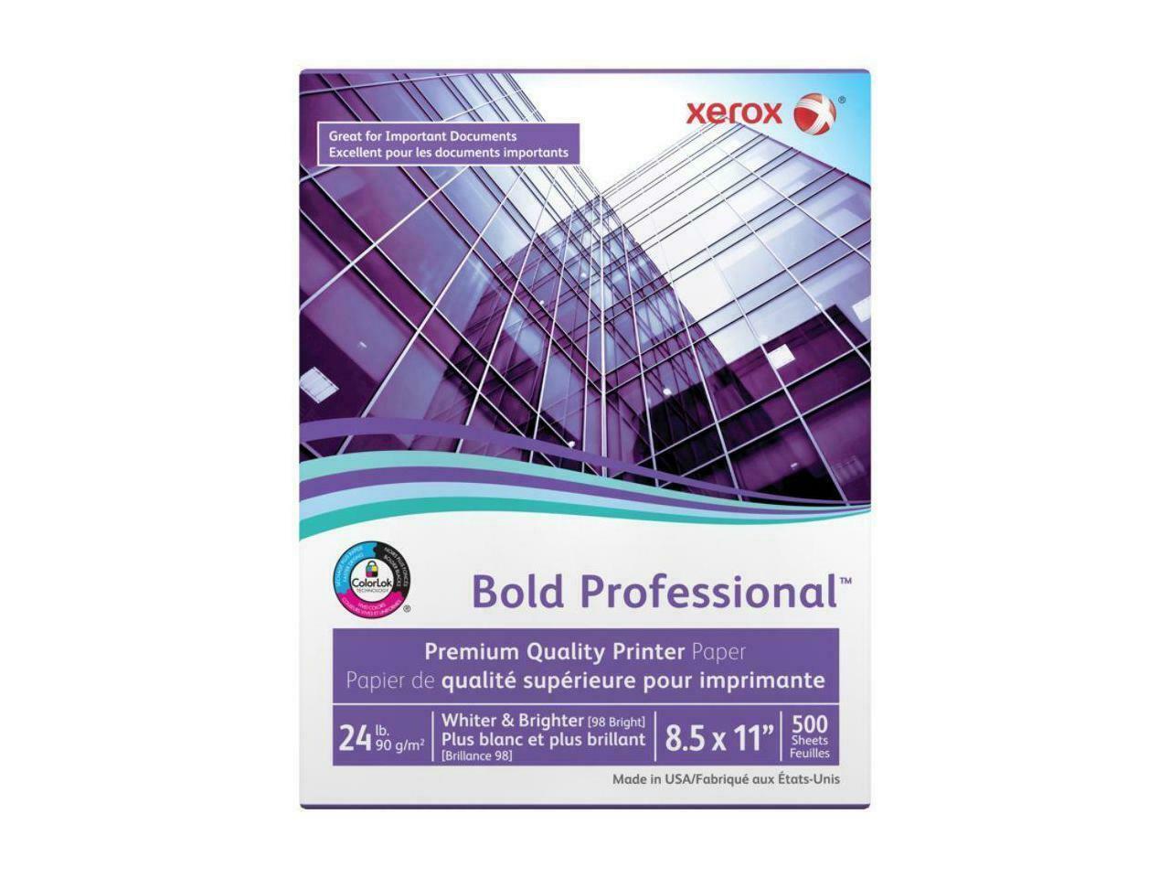 Xerox 3R13038 Bold Professional Quality Paper, 8.5" x 11", 90 GSM, 98 Brightness