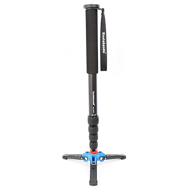 66-inch Aluminum Monopod with Folding Three Feet Support Stand, for All Canon Sony, Nikon.Max. Load 12kg/26lbs (KQ-333A+A1 Base)
