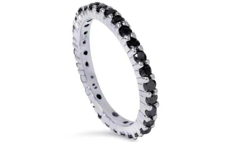 Pompeii3 1/3ct Black Diamond Ring 10K White Gold - Size 6