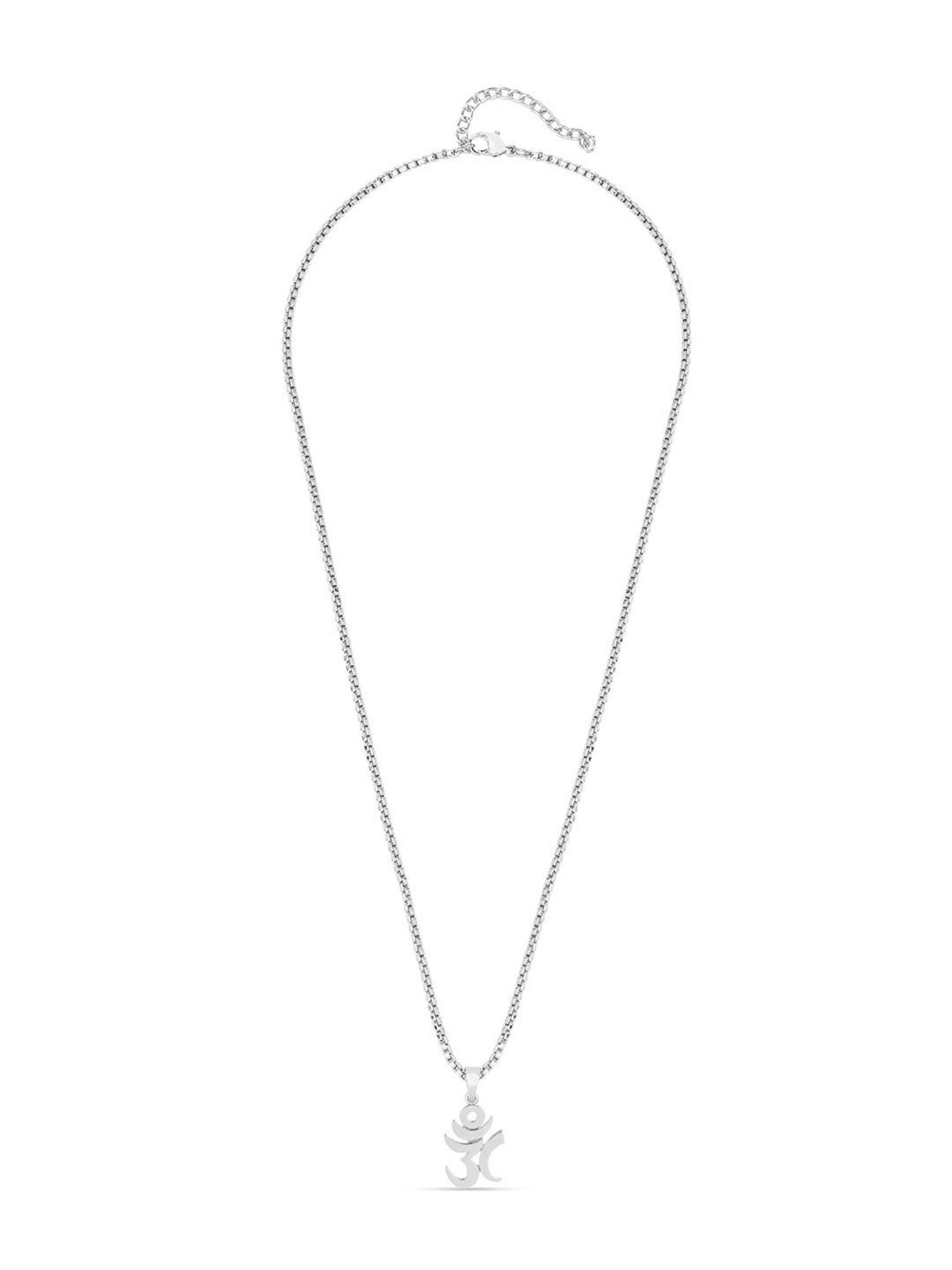 The Bro Code Silver-Plated Stylish OM Pendant Necklace for Men