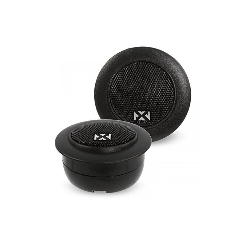 6.5" 2-Way V-Series Component Car Audio Speaker System with Two 25mm Silk Dome Tweeters and Two Crossover Networks