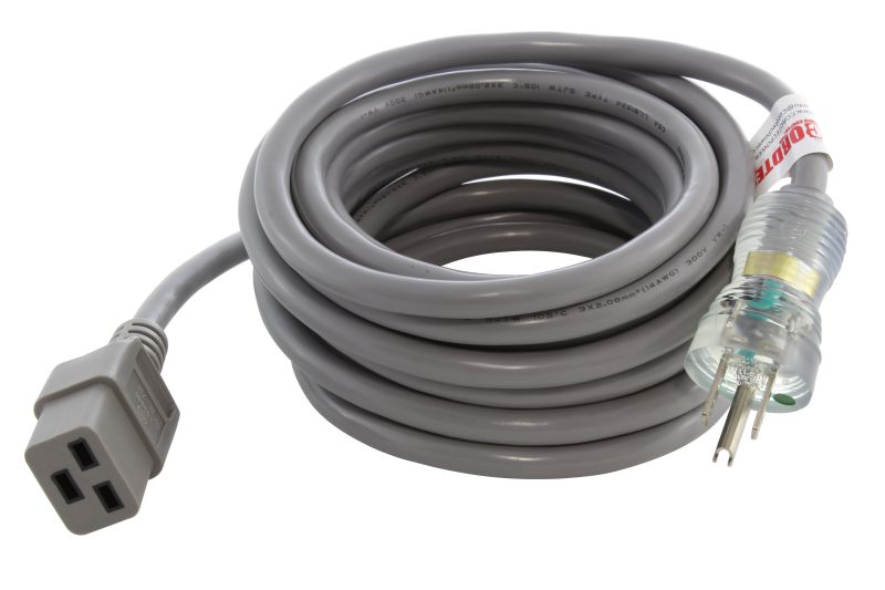 20ft 14/3 15A Medical Grade Power Cord With IEC C19 Connector