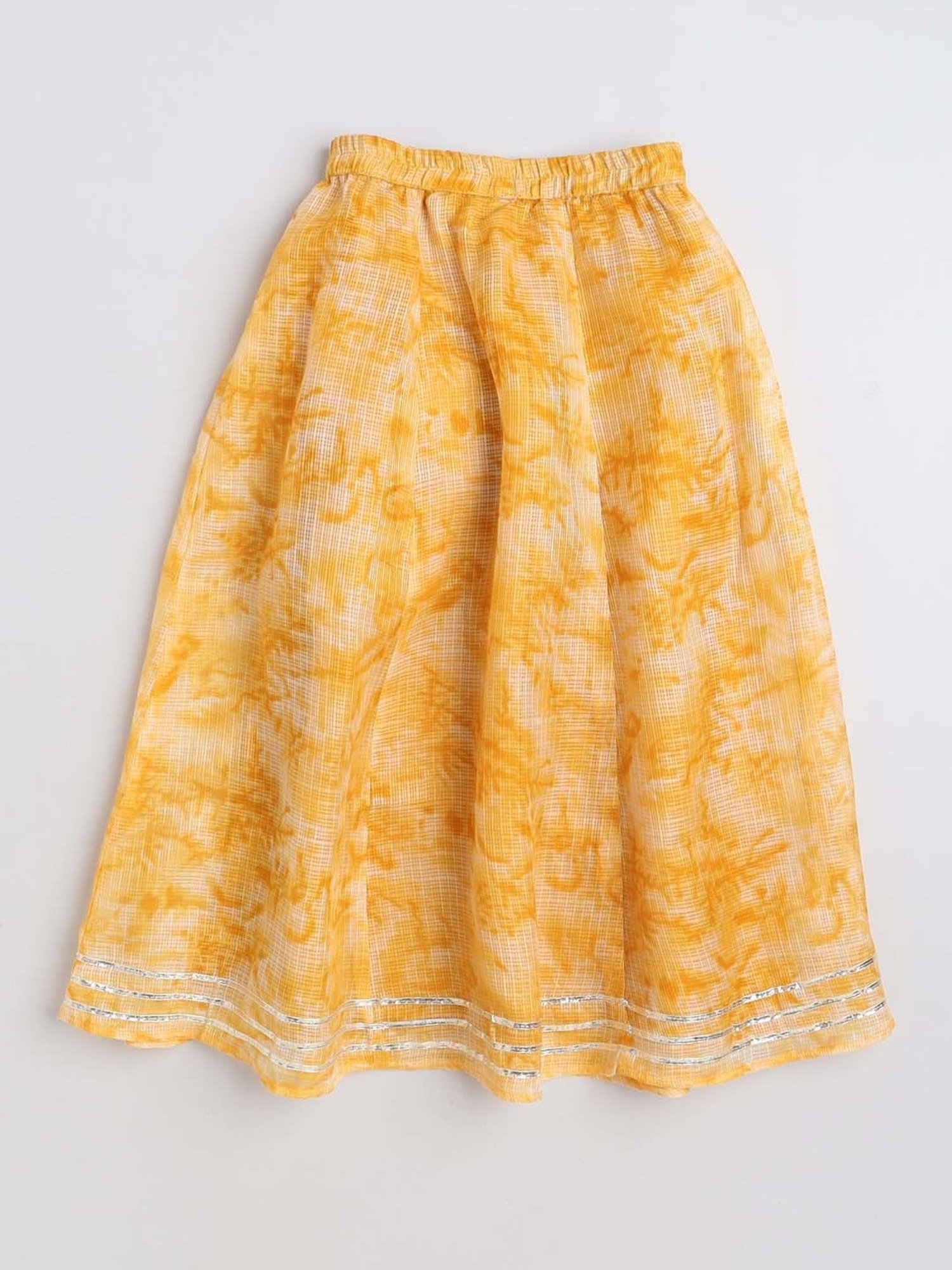 The Magic Wand Kids Mustard Embroidered Lehenga Cholis