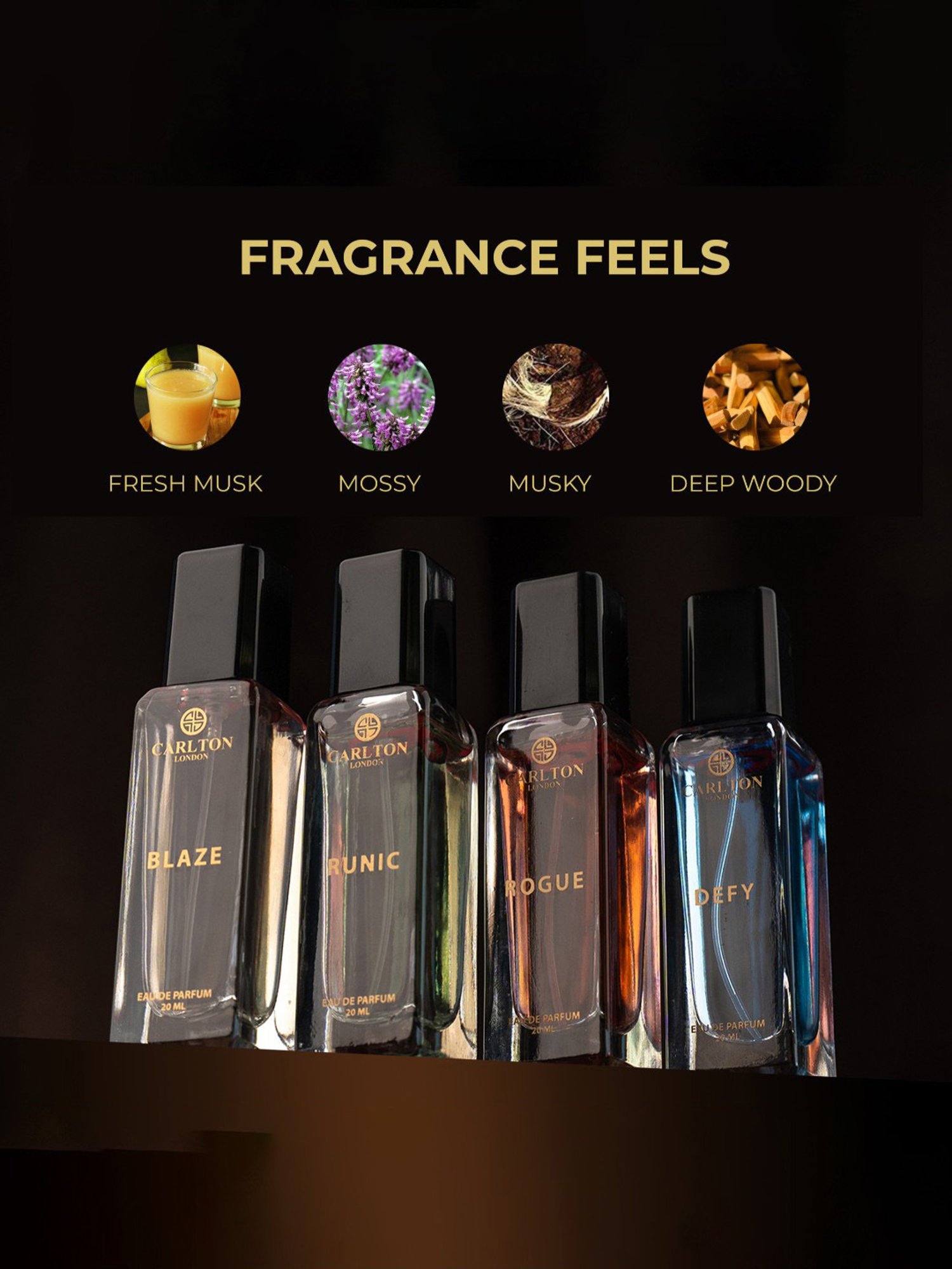 Carlton London Iconic Gift Set Eau de Parfum for Men - Set of 4