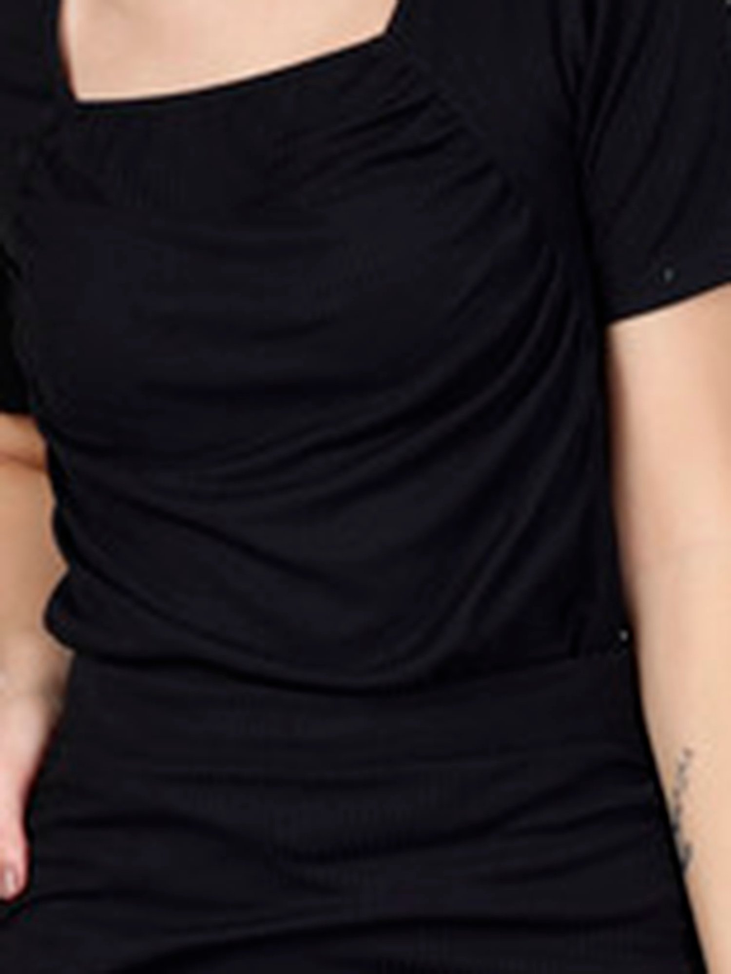 NEUDIS Black Cotton Blend Above Knee Co-Ord Set