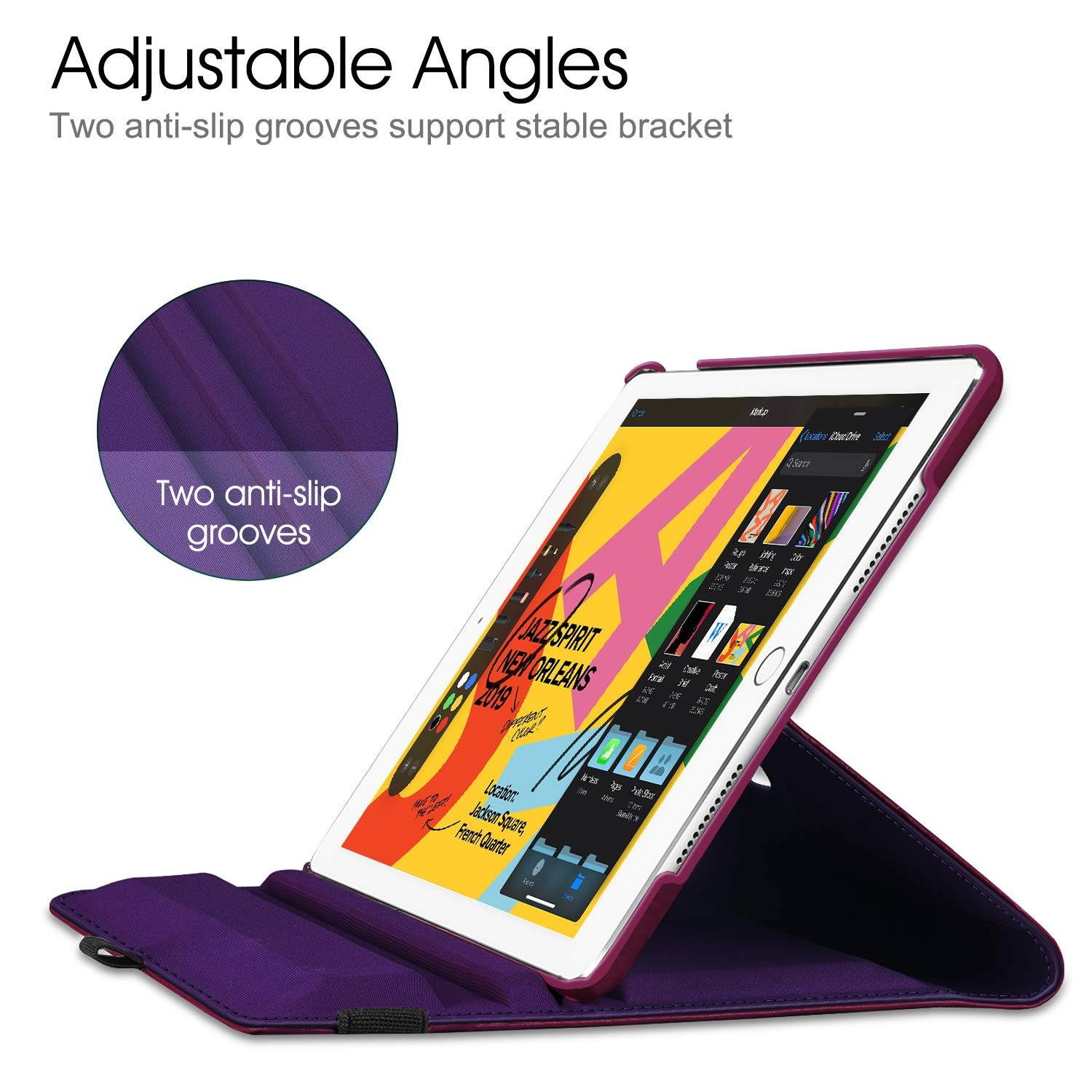 Fintie Case for iPad Pro 9.7-360 Degree Rotating Stand Protective Cover with Smart Stand Cover Auto Sleep/Wake Feature for iPad Pro 9.7 Inch (2016 Version), Purple