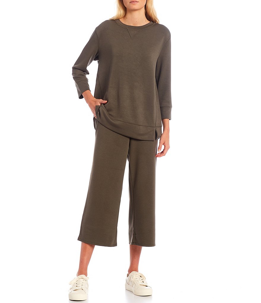 Ruby Rd. Petite Size Double Face Stretch Embellished Hem Capri Pants