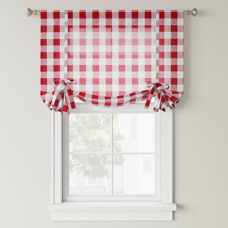 63"x42" Balloon Shade Light Filtering Curtain Panel Red - Threshold™