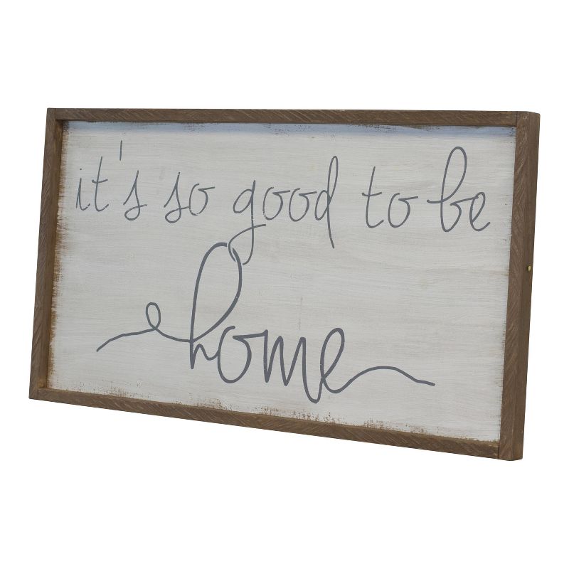 Wood "Home" Wall Sign Panels Natural White 20" x 36" - VIP Home & Garden