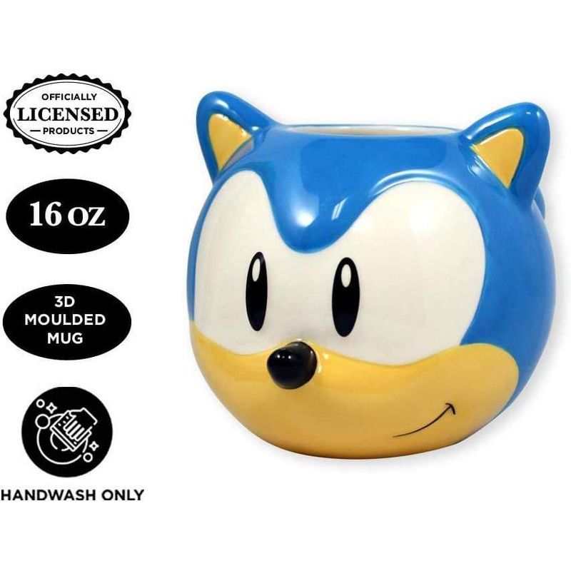 Just Funky Sonic the Hedgehog 26oz Molded Ceramic Coffee Mug