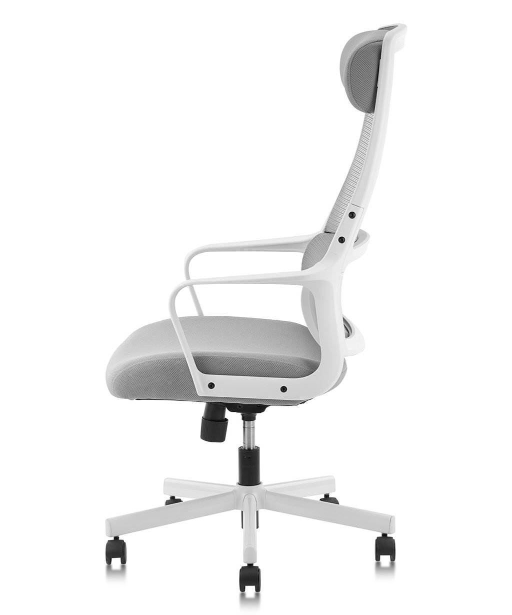 COLAMY High Back Office Chair Modern Home Swivel Computer Task Chair with Armrests Padded Headrest Ergonomic Mesh Desk Chair