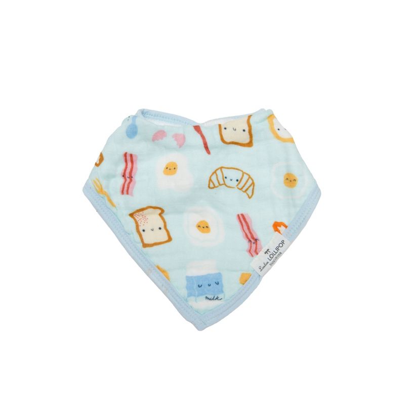 Loulou Lollipop Muslin Bandana Bib Set - Breakfast Blue