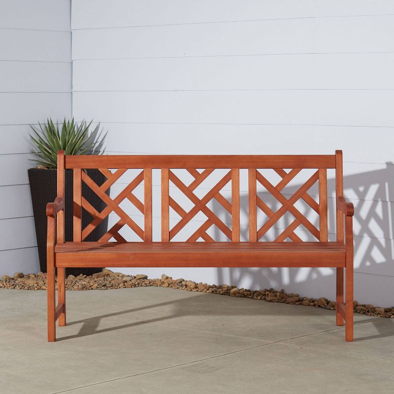 Vifah Eucalyptus Outdoor Wood Bench - Brown
