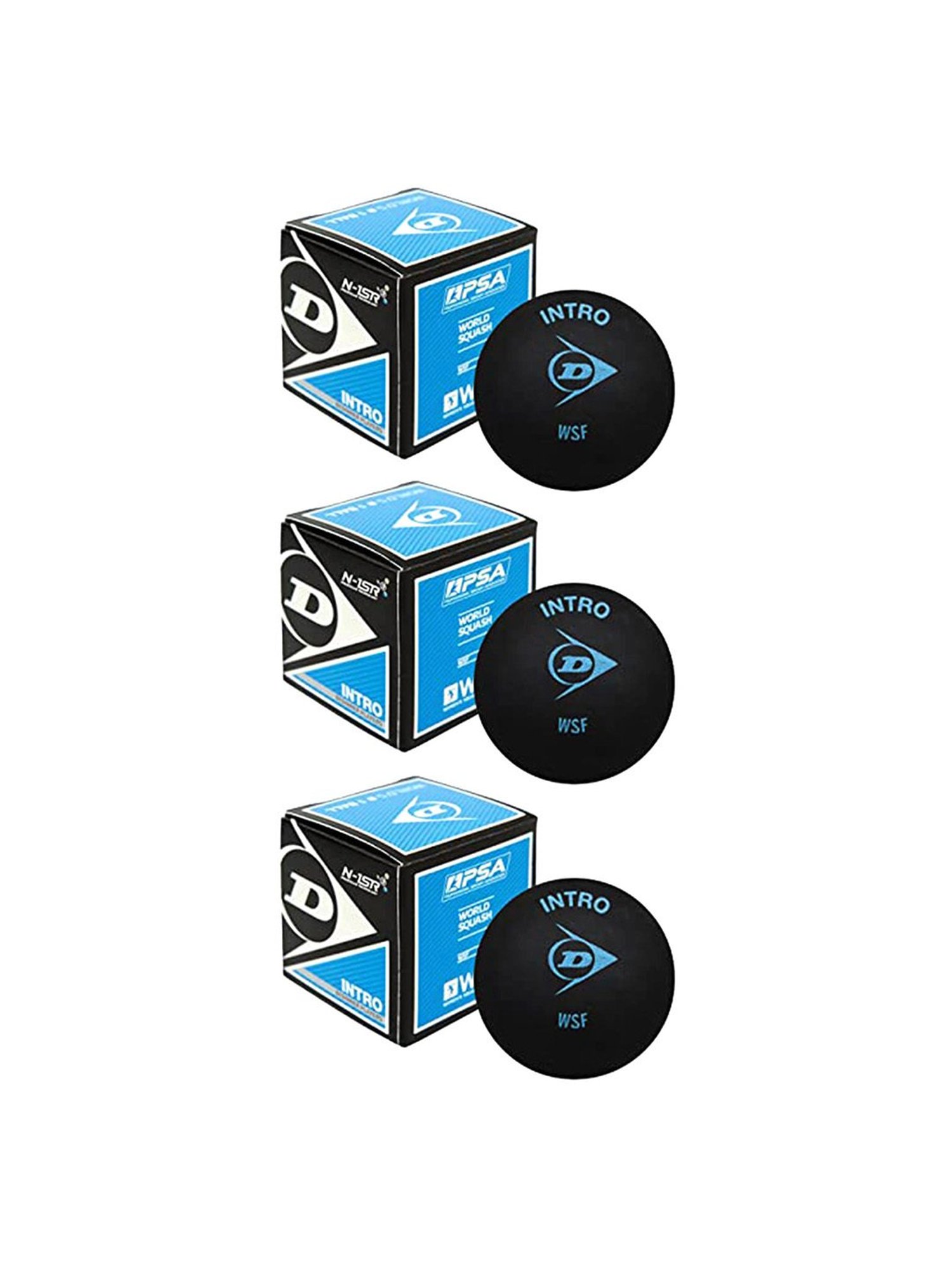 Dunlop Pack of 12 Blue Dot Squash Ball (Black) Size - 127.2mm