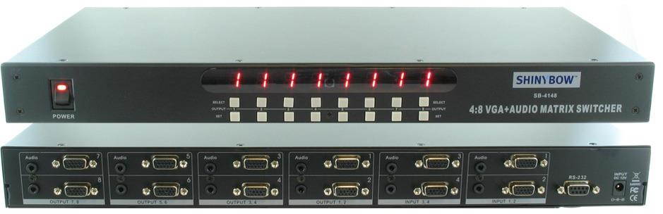 Shinybow SB-4148 4x8 VGA-AUDIO MATRIX SWITCHER