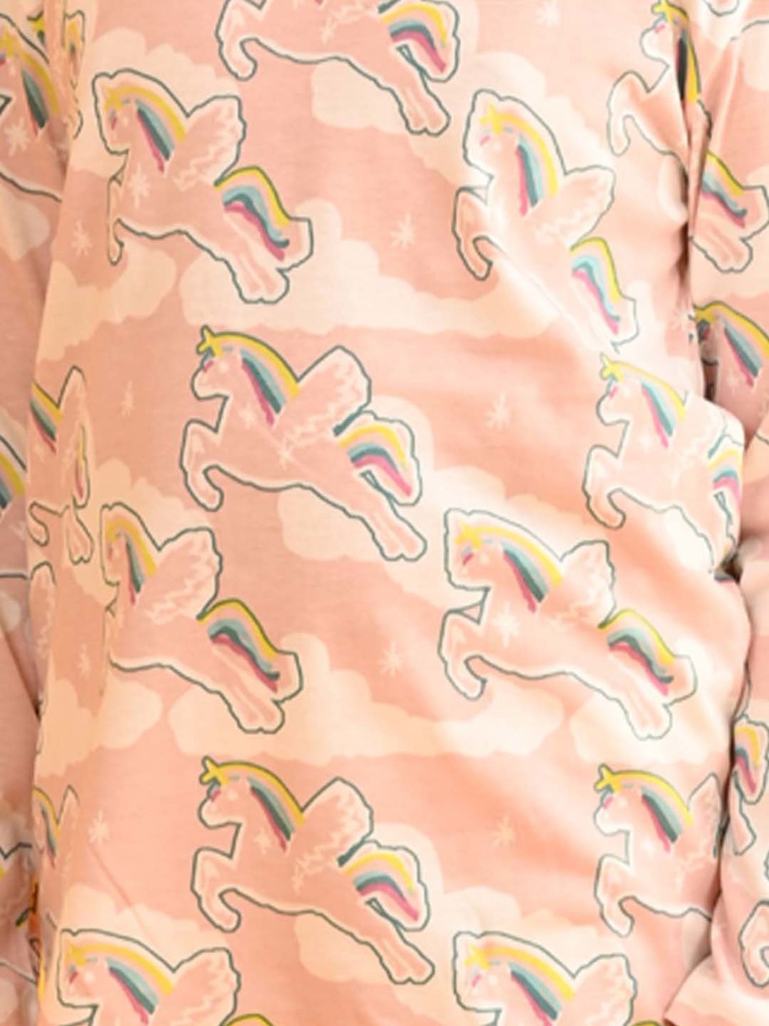 Anthrilo Kids Pink Cotton Printed Full Sleeves T-Shirt & Trouser