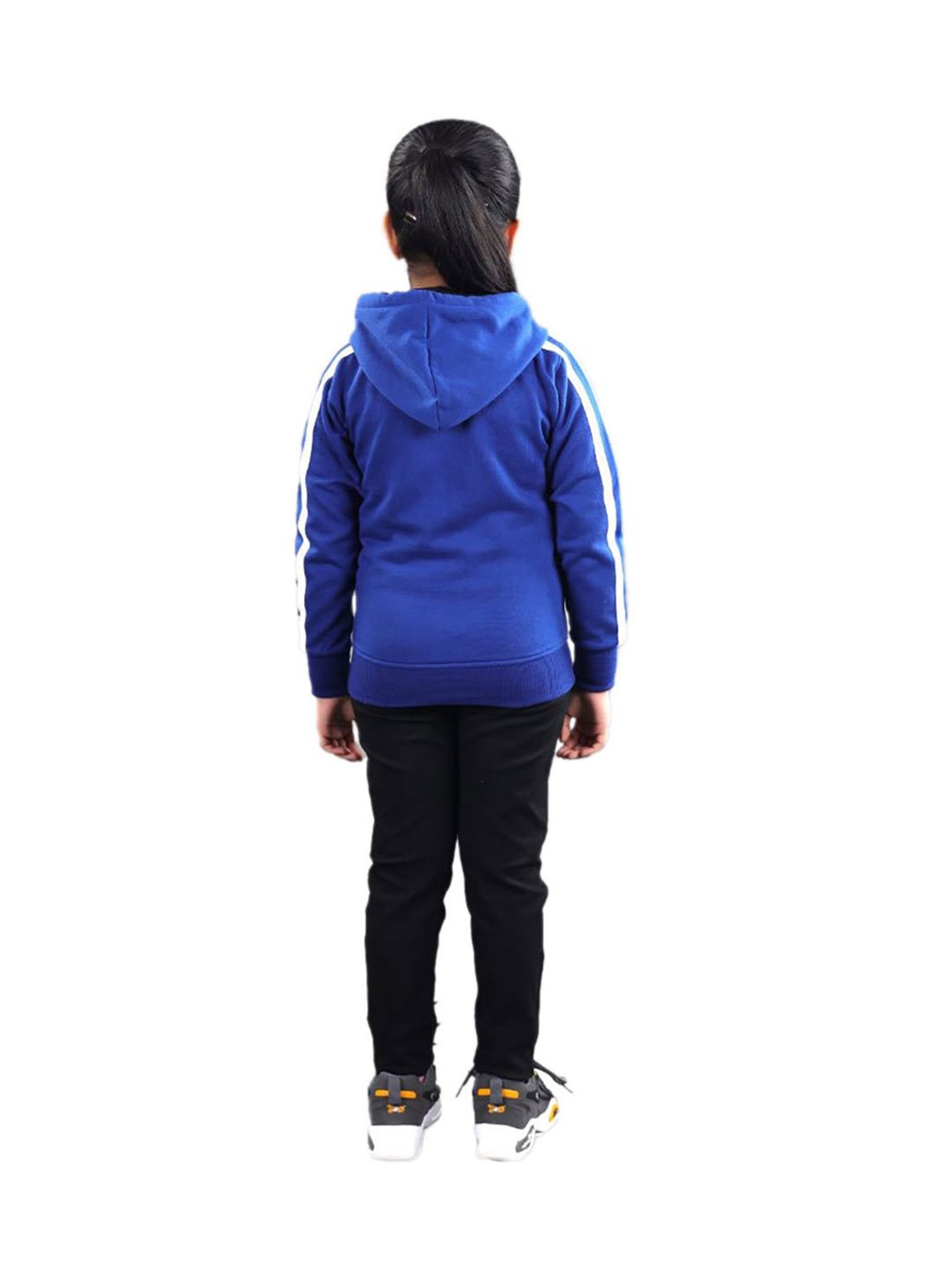 Ahhaaaa Kids Blue Solid Hoodie