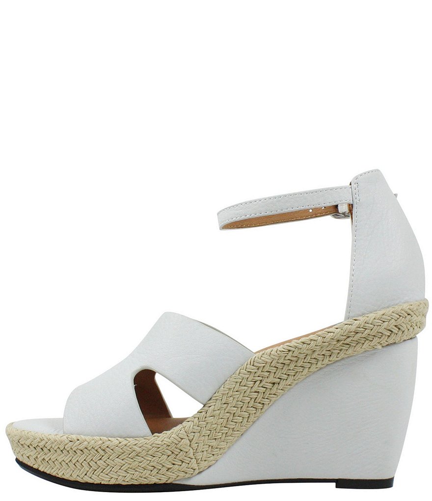 L'Amour Des Pieds Iksha Leather Ankle Strap Platform Wedge Sandals