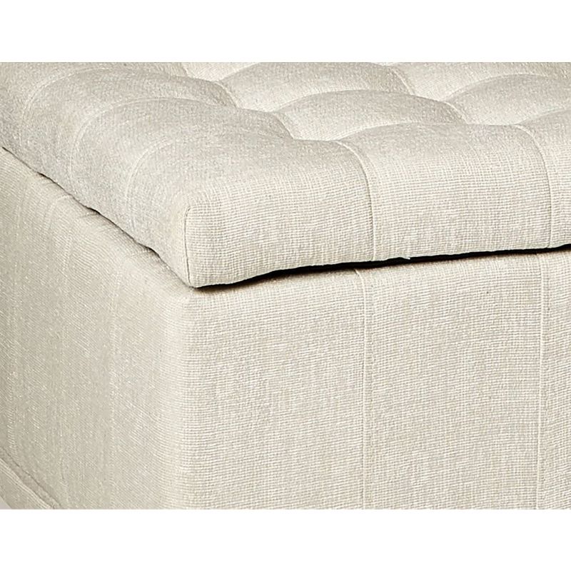 Homelegance Lift Top Rectangular Storage Bench End of Bed Seat Chest Ottoman Trunk Foot Rest, White