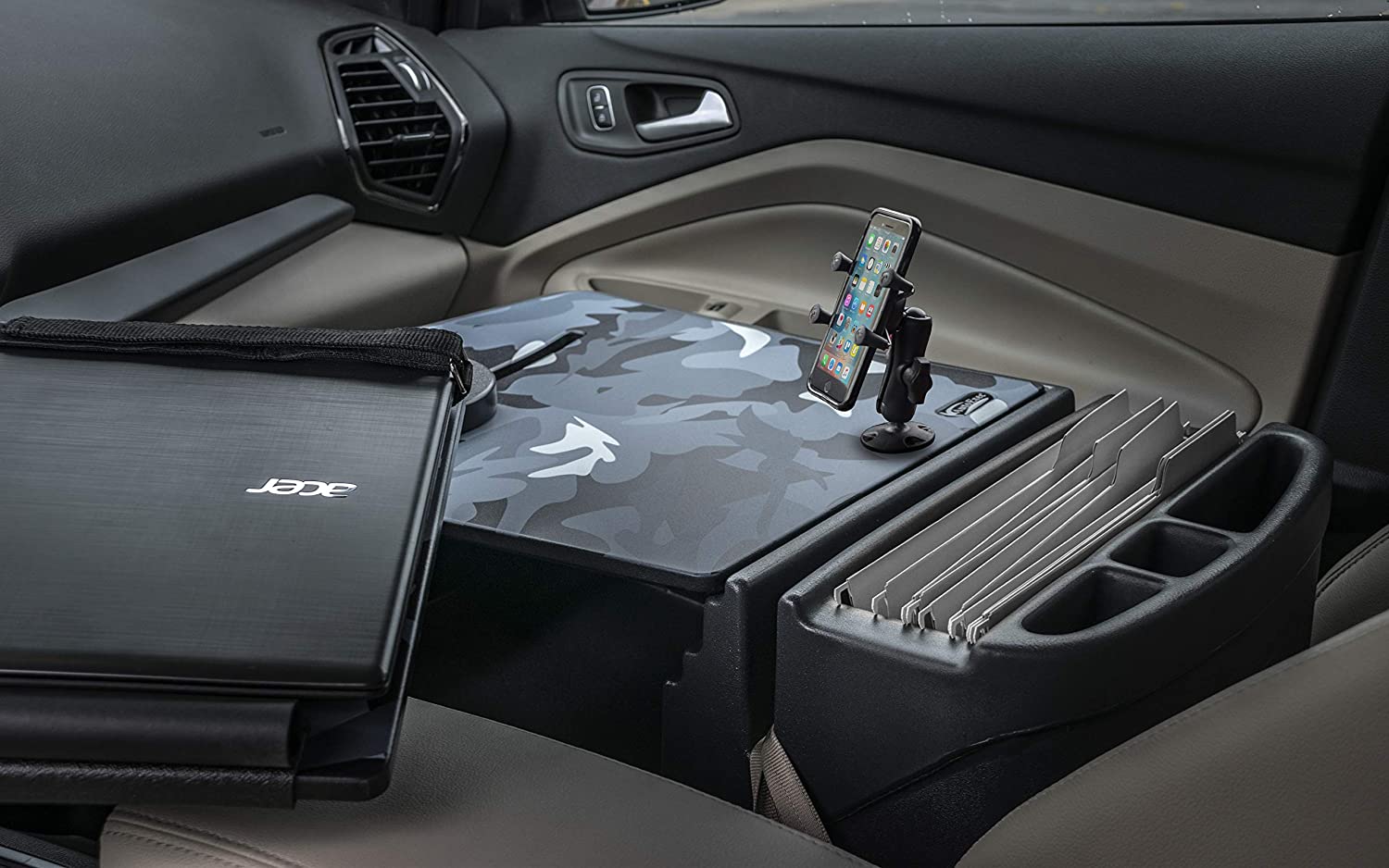 AutoExec AUE15072 Reach Front Seat Car Desk Urban Camouflage Finish with Phone Mount
ReachDesk-03FS UC