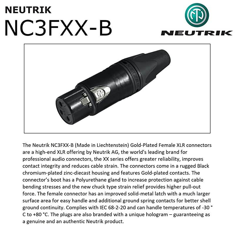 20 Foot &ndash; Quad Balanced Microphone Cable Custom Made by  &ndash; Using Mogami 2534 Wire and Neutrik NC3MXX-B Male & NC3FXX-B Female XLR Plugs.