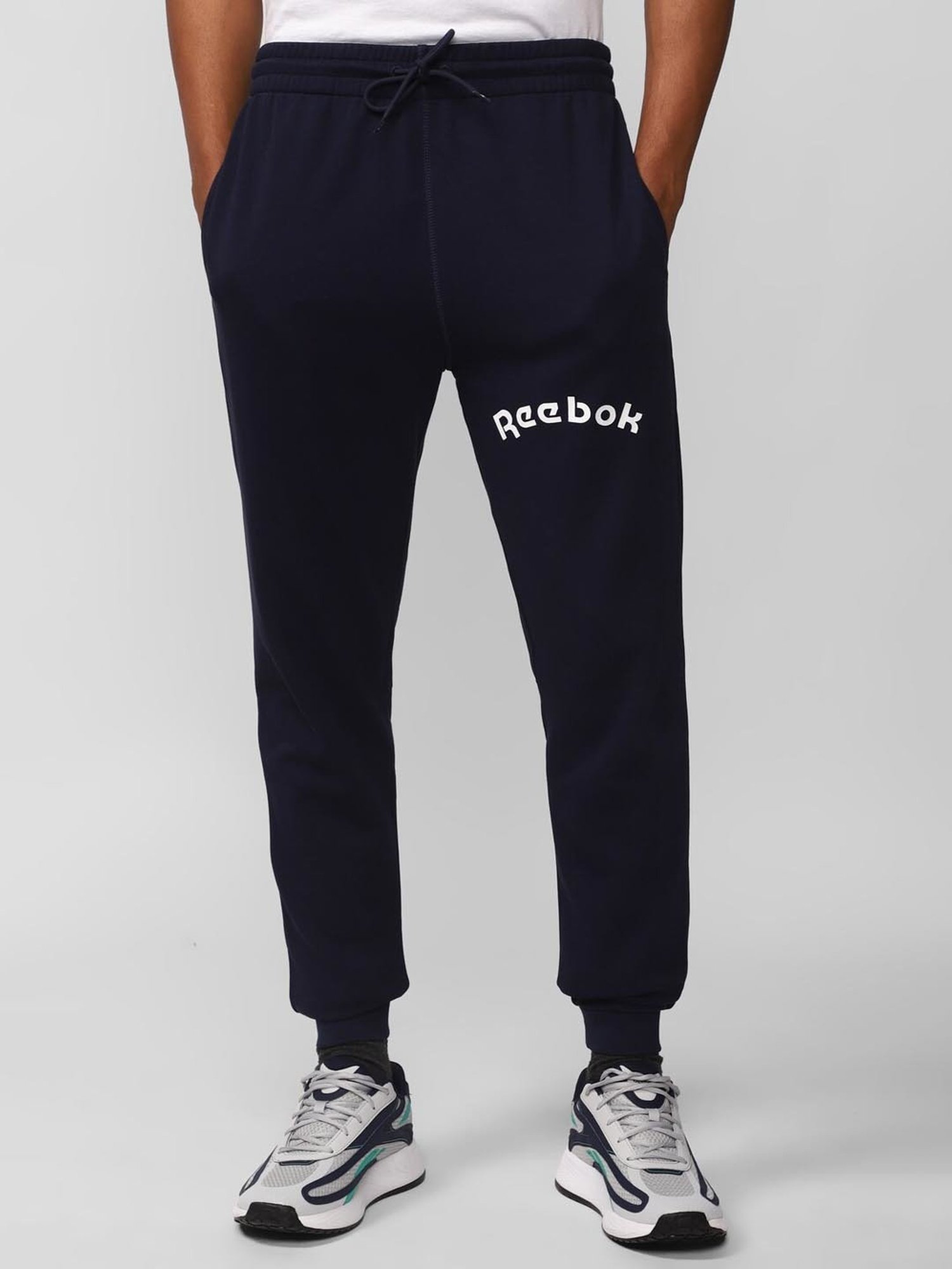 Reebok Navy Slim Fit Sports Trackpants