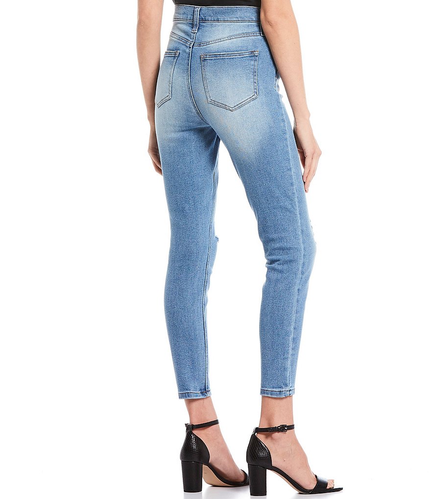 Celebrity Pink Destructed High Rise Vintage Denim Ankle Skinny Jeans