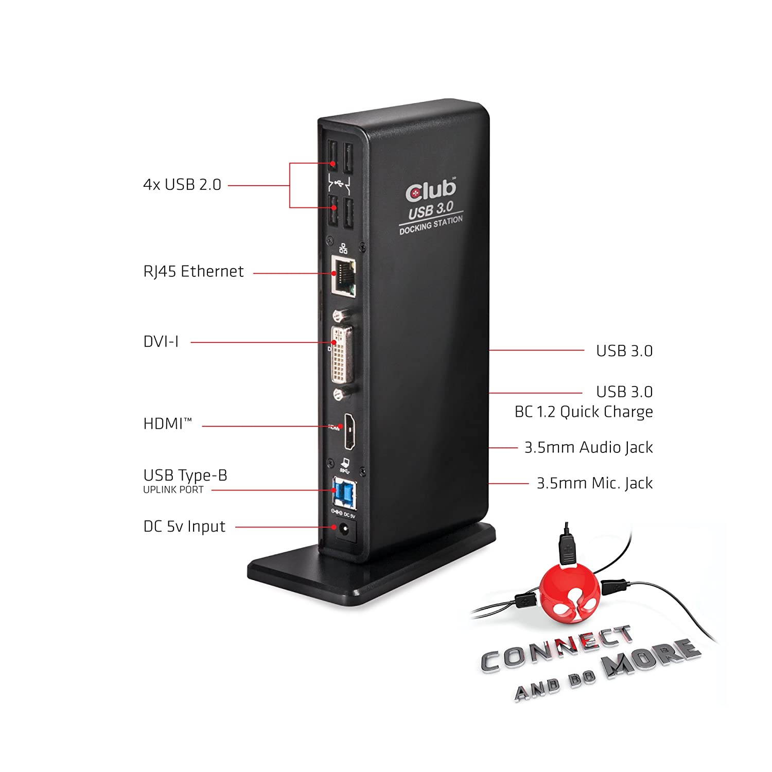 Club3D USB 3.0 Dual Display Docking Station DVI/HDMI (CSV-3242HD)